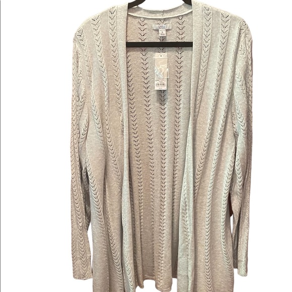 croft & barrow Sweaters - Croft & barrow open cardigan sweater, gray, plus size 2X